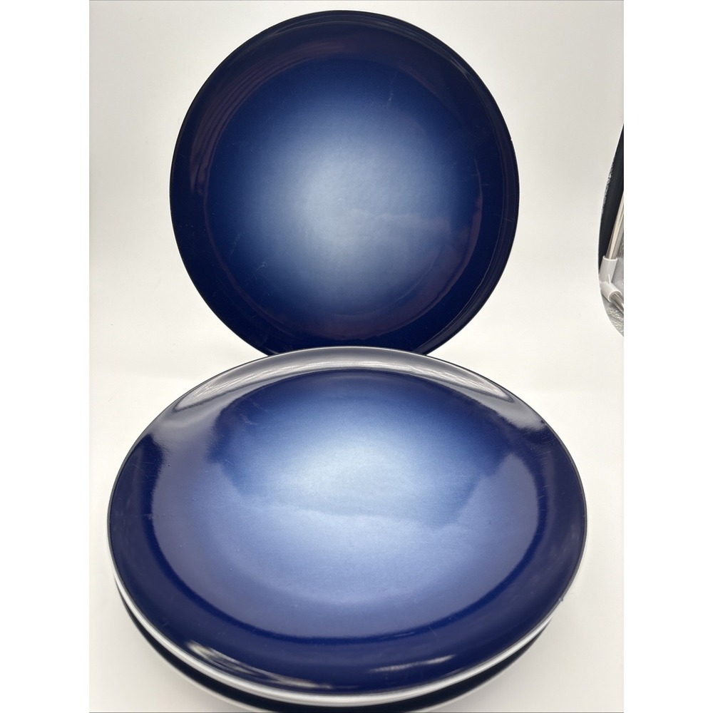 4 Mikasa Naya blue 10 7/8" dinner plates Portugal